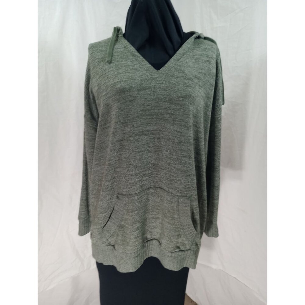 Sage Green Oversized Cowl Neck Hoodie With Kangaroo Pockets Comfy Loungewear